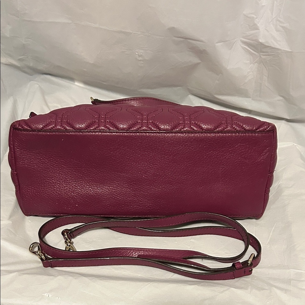kate spade Quilted Leather Satchel in Berry Plum - Picture 4 of 9